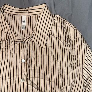 Women's Blouse - Cream - Black - Business Casual - Loose Fit - US M - ZARA